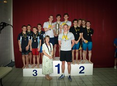 Event 37 - Boys 4x50m Freestyle relay champions