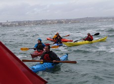 Safety boats getting ready